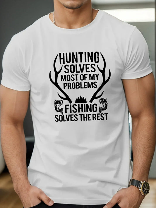 Hunting and Fishing Printed Men's T-shirt