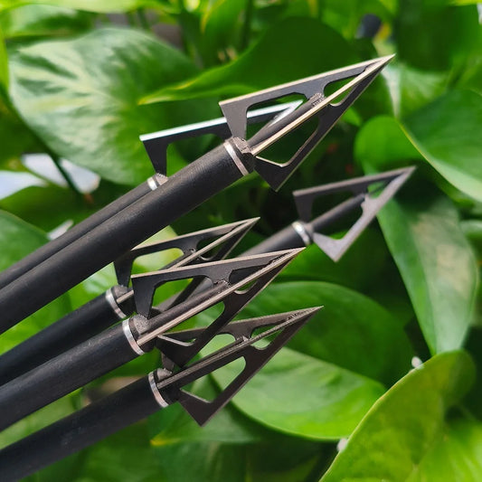 Archery Broadheads 12pcs 100 Grain 3 Fixed Blades Stainless Steel Screw-in