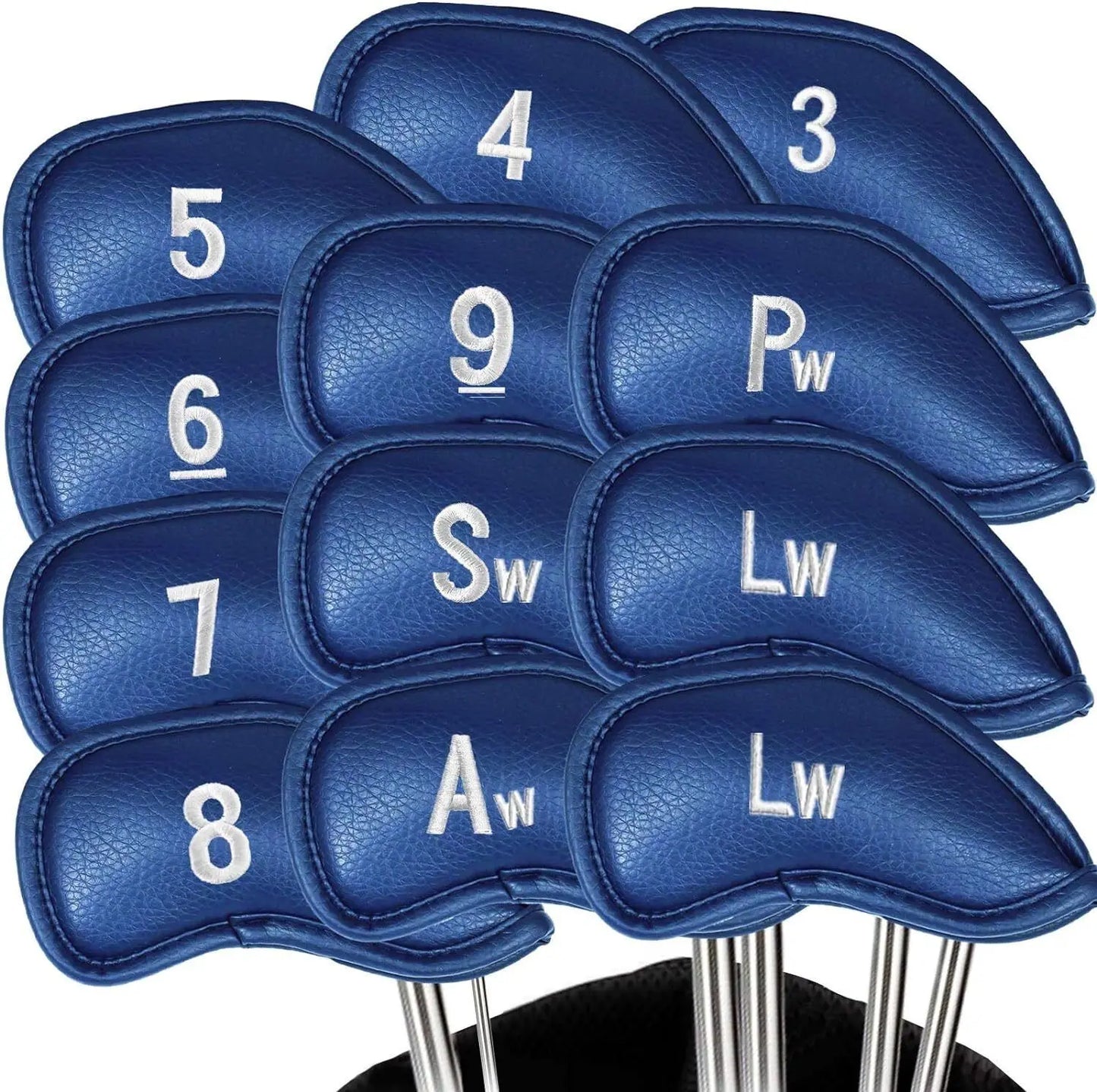 Golf Iron Head Covers Value Set of 12, Synthetic Leather