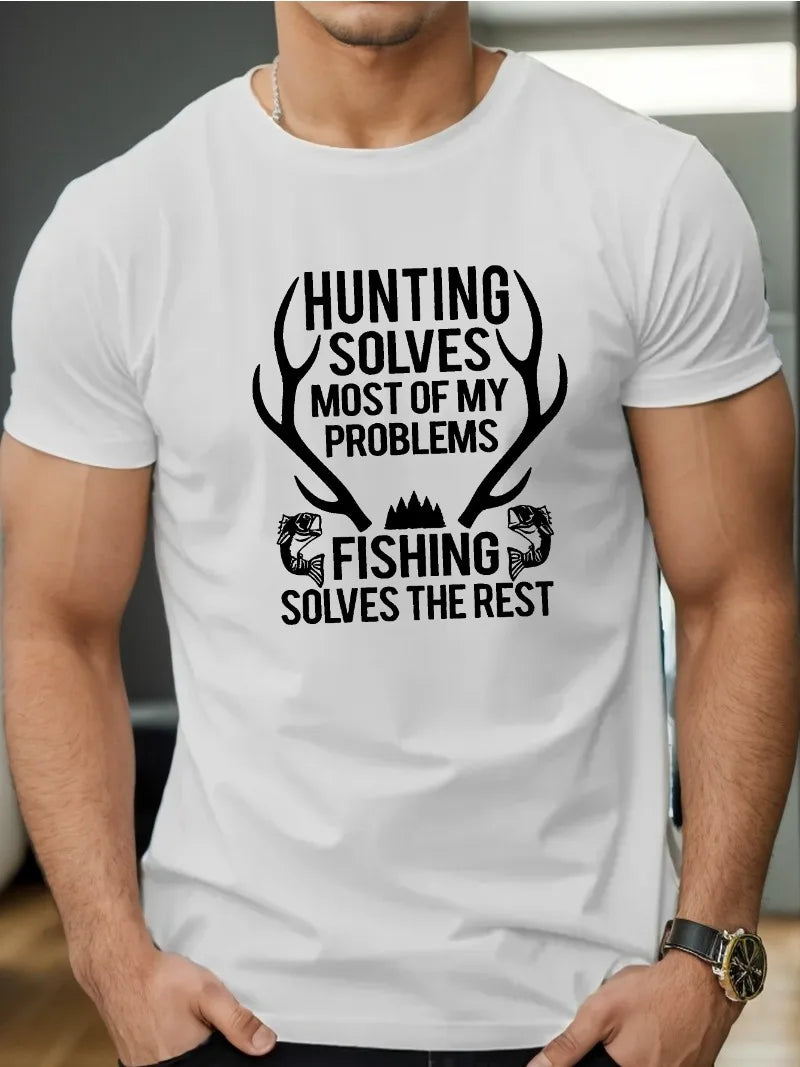 Hunting and Fishing Printed Men's T-shirt