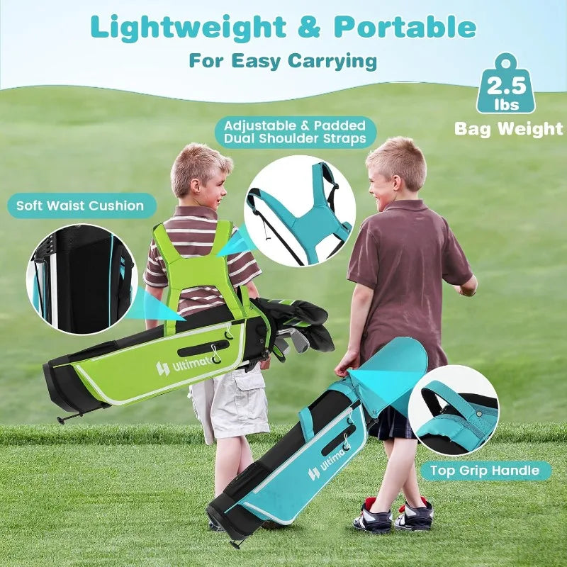 7 Pieces Junior Golf Club Set for Kids Age 11-13 Right Hand, #1 Driver & #4 Hybrid