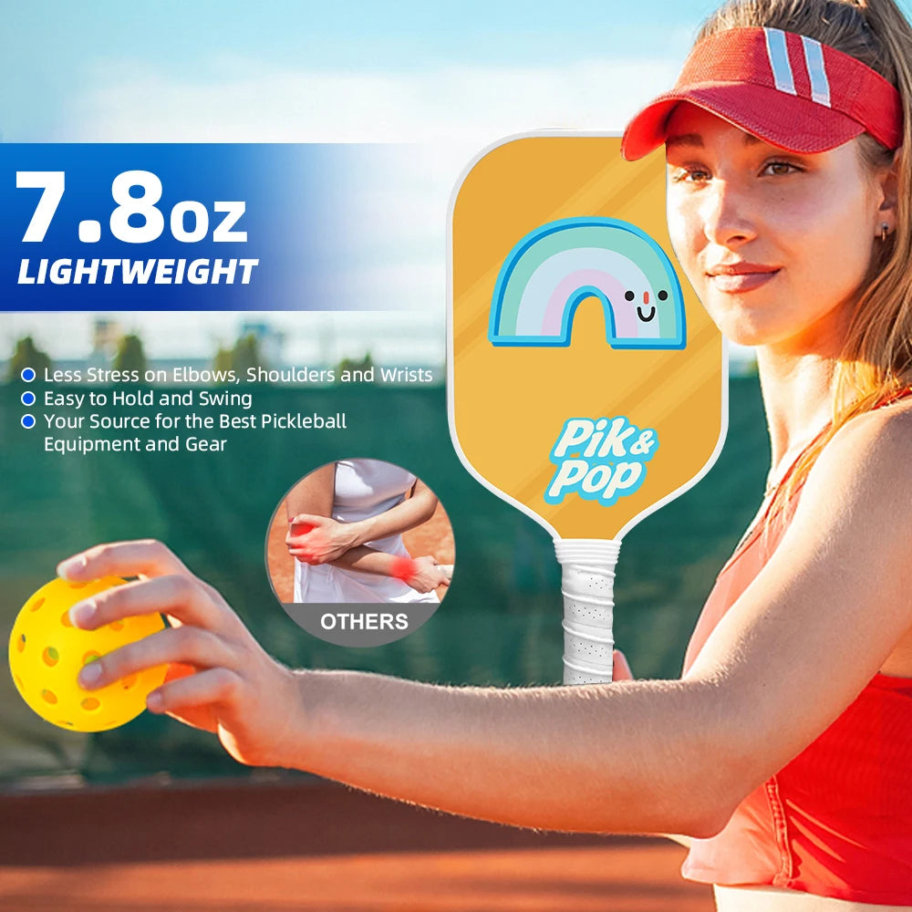 Family Fun Pickleball Set 2 Rackets, 4 Balls & Carry Bag for All Ages