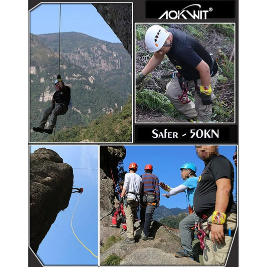 50KN Descender Belaying and Rappelling in Rock Climbing