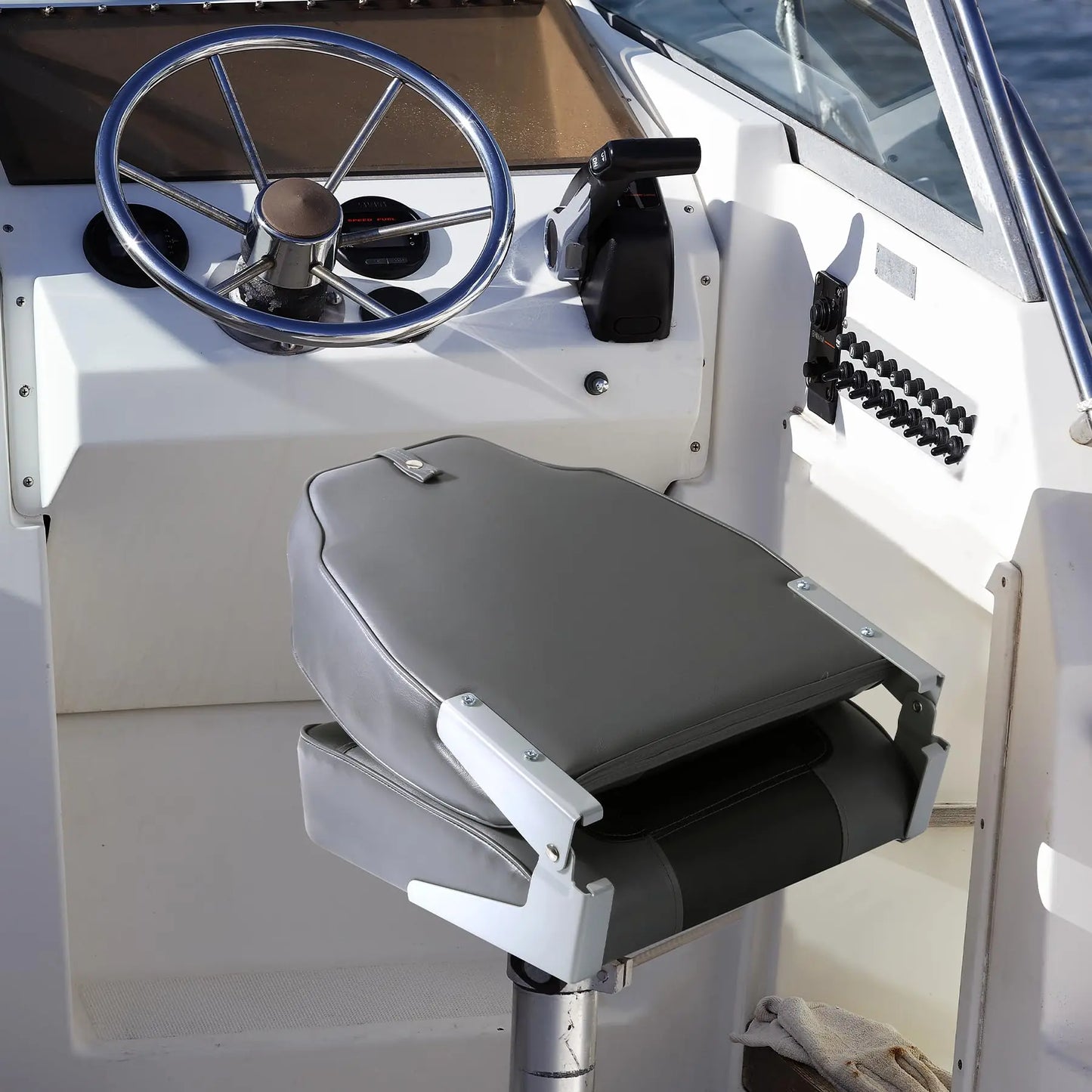 2 Pack Boat Seats, High Back Folding Boat Seats, Stainless Steel Screws & Fold