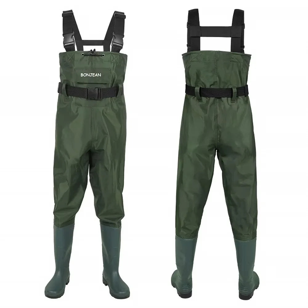 Waterproof Fishing Waders Pants Chest-Length Wader Boots Durable Breathable for Men Women Outdoor