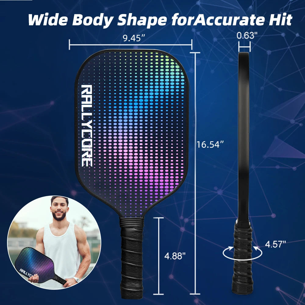 Pickleball Paddles Set of 2 with 4 Balls & Carry Bag,Honeycomb Core Paddles