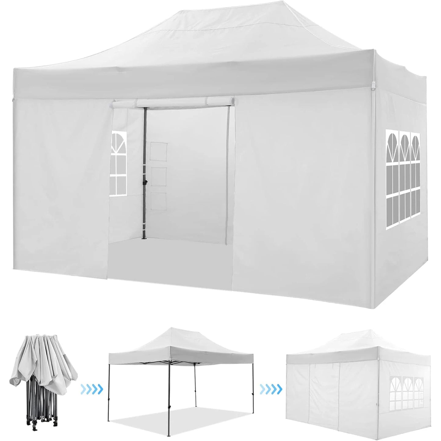 Heavy Duty 10x15 Canopy Tent with 4 Removable Walls Waterproof