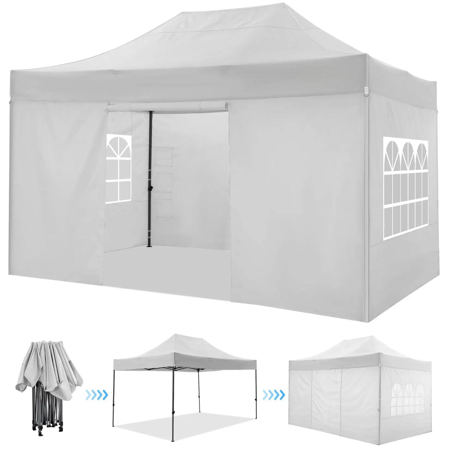 Heavy Duty 10x15 Canopy Tent with 4 Removable Walls Waterproof