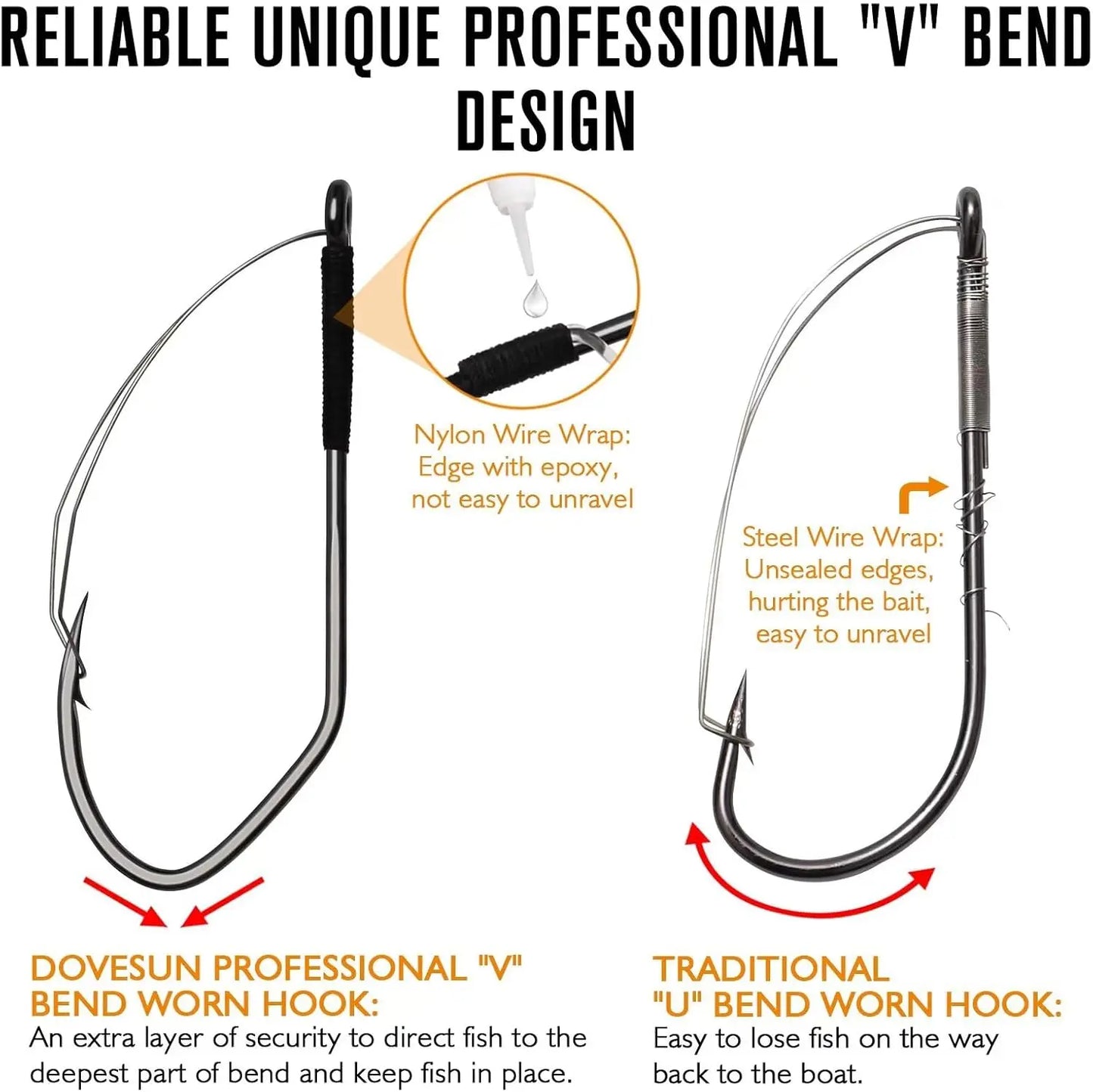 Weedless Worm Hooks 30PCS