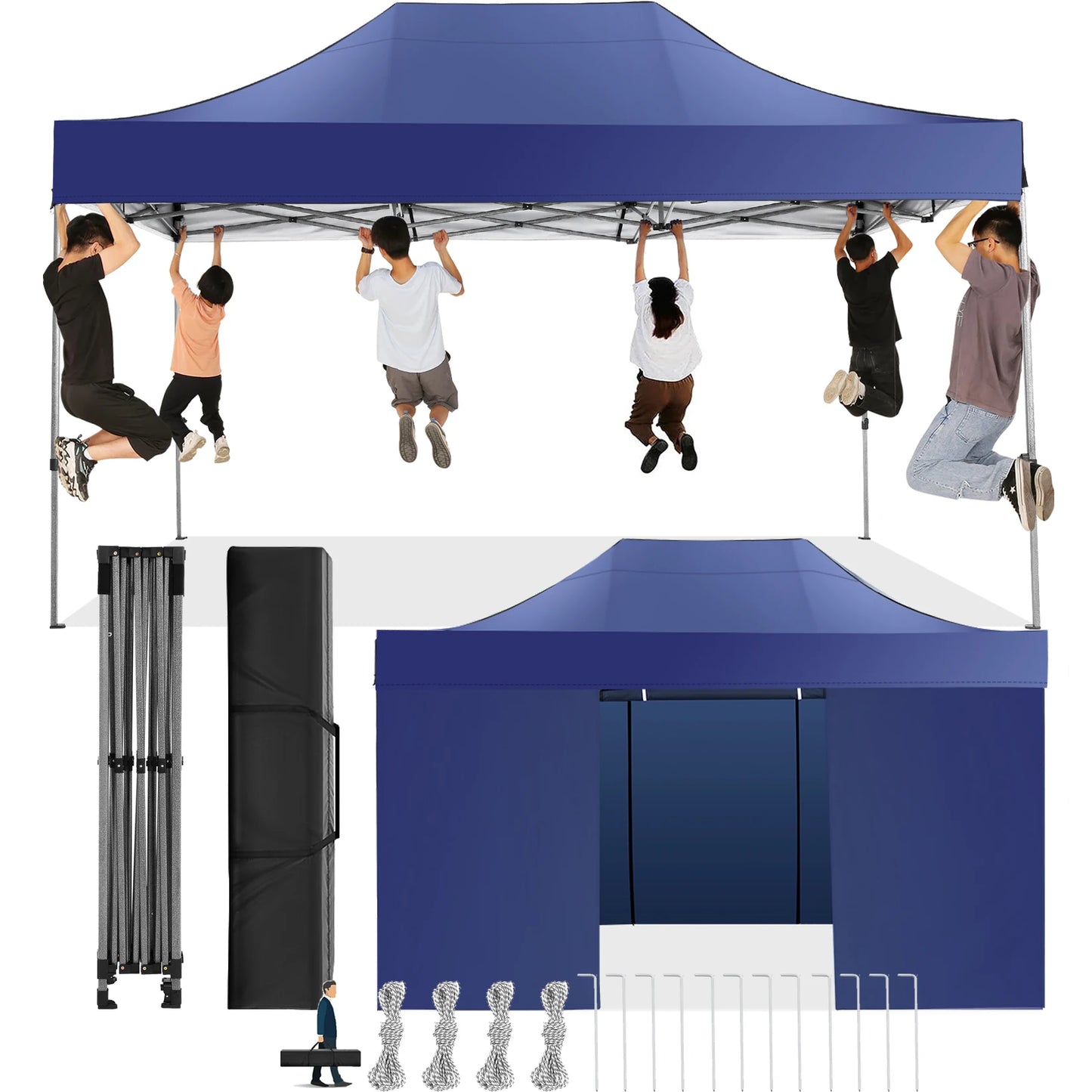 Heavy Duty 10x15 Canopy Tent with 4 Removable Walls Waterproof