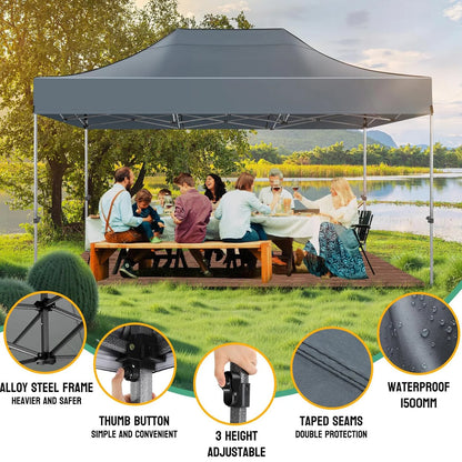 Heavy Duty 10x15 Canopy Tent with 4 Removable Walls Waterproof