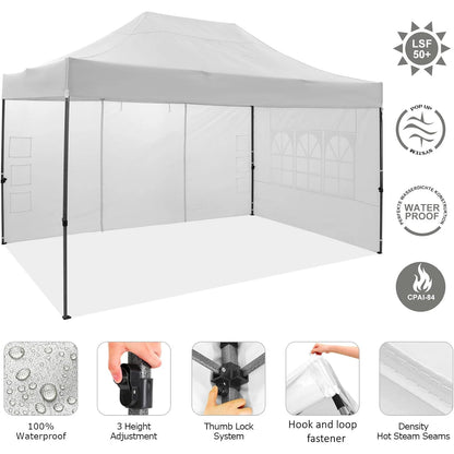 Heavy Duty 10x15 Canopy Tent with 4 Removable Walls Waterproof