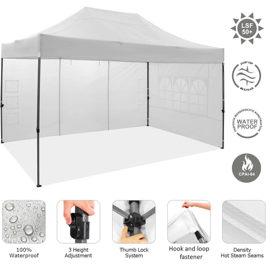 Heavy Duty 10x15 Canopy Tent with 4 Removable Walls Waterproof