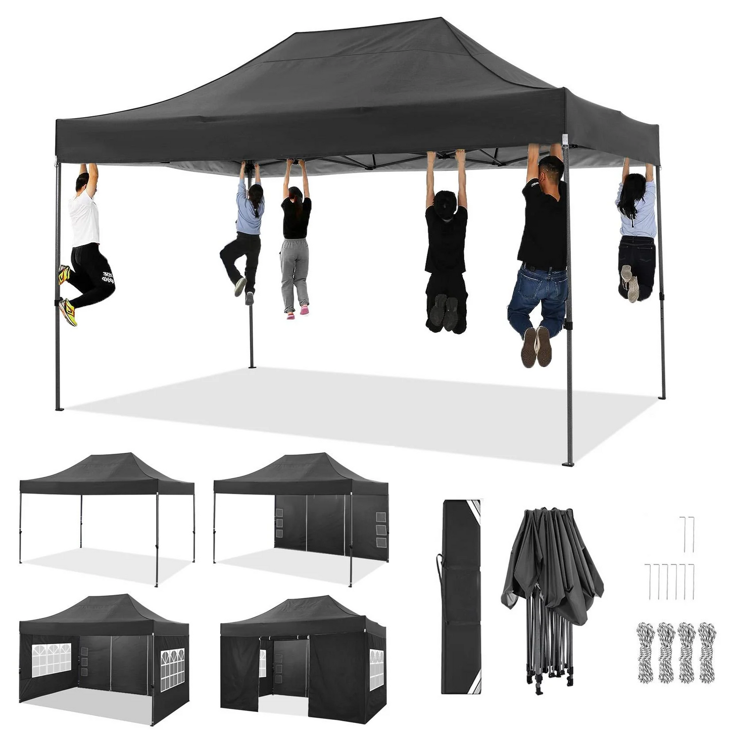Heavy Duty 10x15 Canopy Tent with 4 Removable Walls Waterproof
