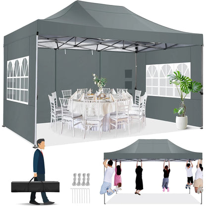 Heavy Duty 10x15 Canopy Tent with 4 Removable Walls Waterproof