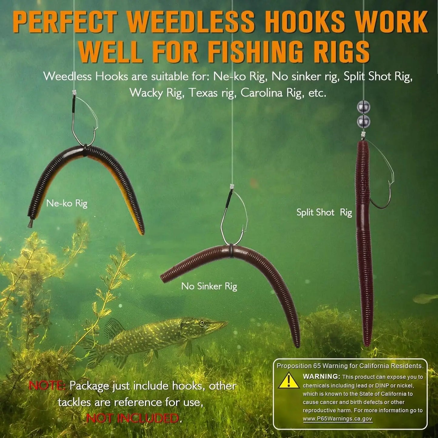 Weedless Worm Hooks 30PCS