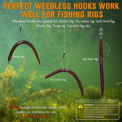 Weedless Worm Hooks 30PCS