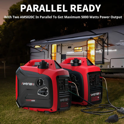 Super Quiet 2500/3800/5000-Watt Gas Powered Portable Inverter Generator with CO Sensor - Ideal for Home Use, Camping, and Outdoo