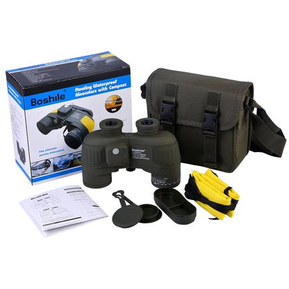 10x50 Binoculars with Rangefinder Compass BAK4 Prism FMC Lens eFogproof Waterproof Long Range
