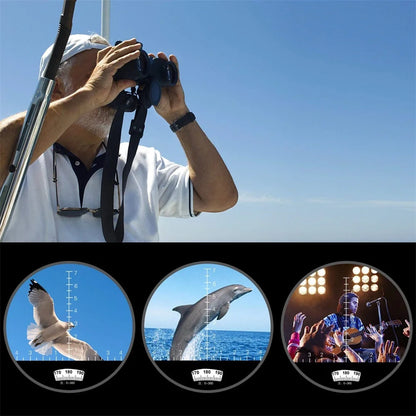 10x50 Binoculars with Rangefinder Compass BAK4 Prism FMC Lens eFogproof Waterproof Long Range
