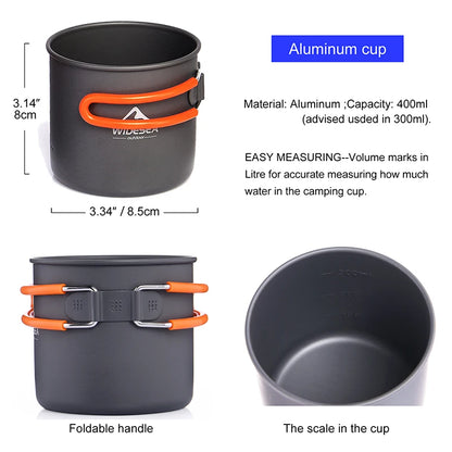 Camping Cookware Set Outdoor Tableware  Burner Stove Folding Knife Fork Portable Pot