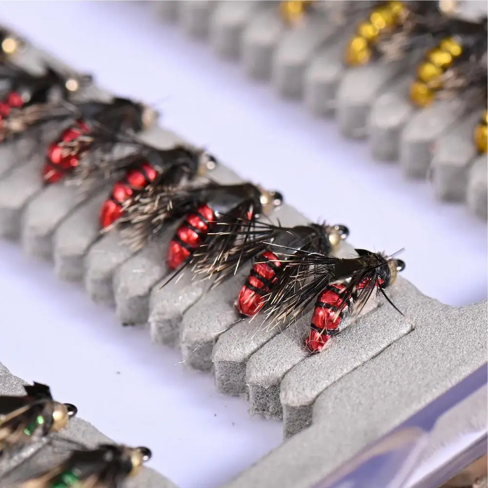 Fly Fishing Lure Kit 50X Artificial Fishing Baits With Storage Box Portable Fly Hook For Bass Trout Walleye Casual Activity Gear