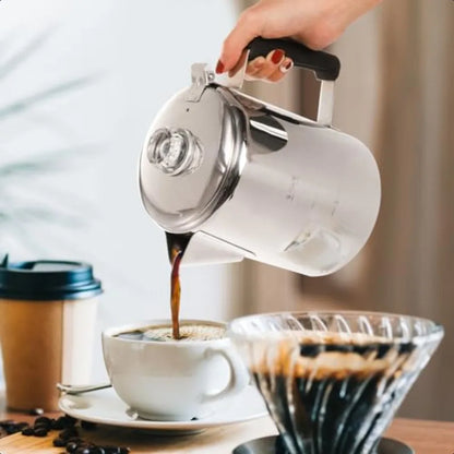 Coffee Pot  Stove Top Brew Coffee Maker on Fire