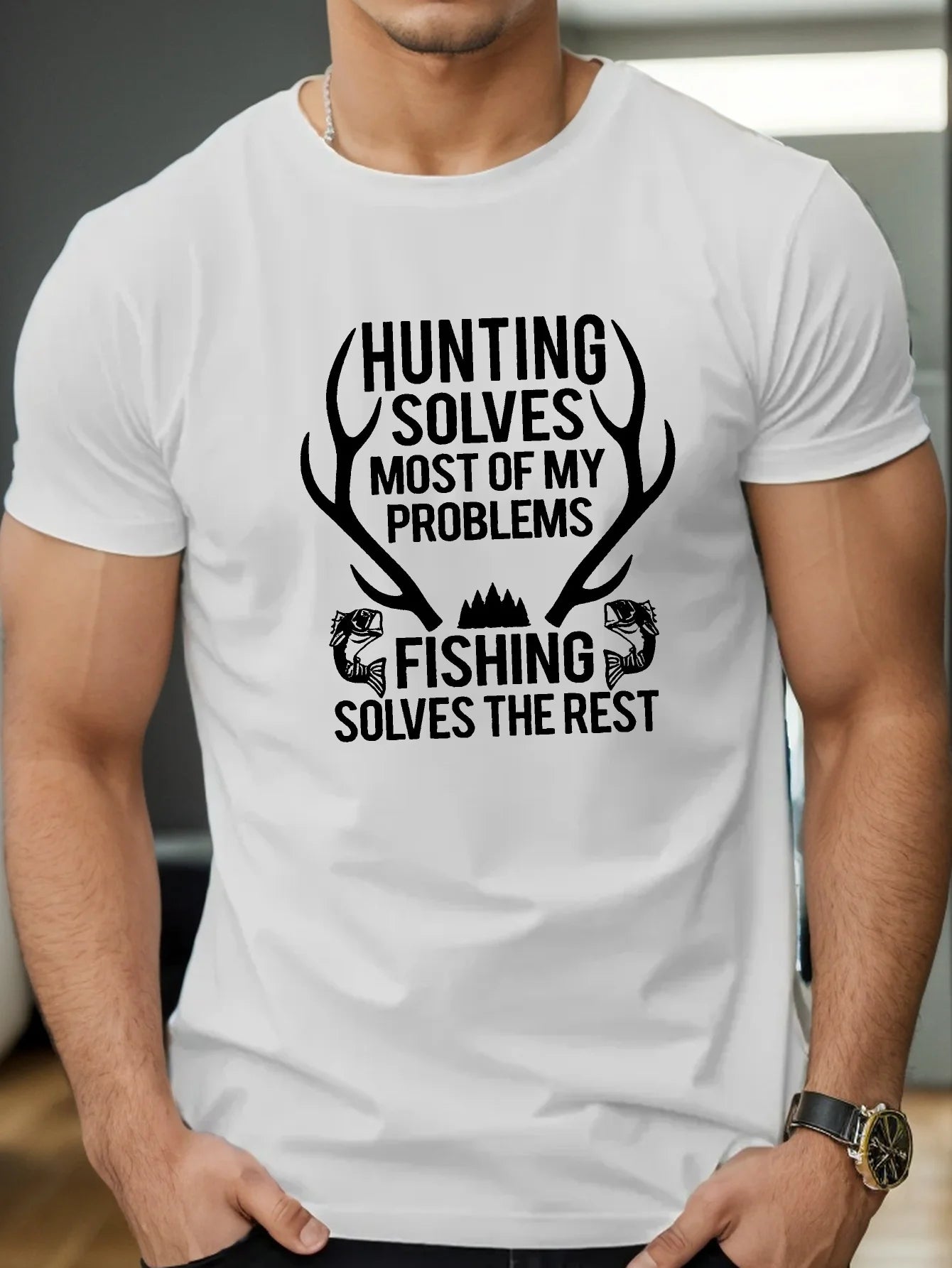 Hunting and Fishing Printed Men's  T-shirt