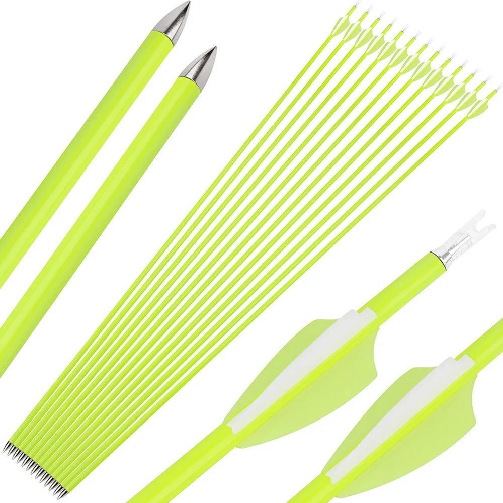 Mixed Carbon Arrows 12pcs 30/31 Inch Spine1500 ID4.2mm with 2 Inch Vanes