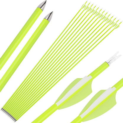 Mixed Carbon Arrows 12pcs 30/31 Inch Spine1500 ID4.2mm with 2 Inch Vanes