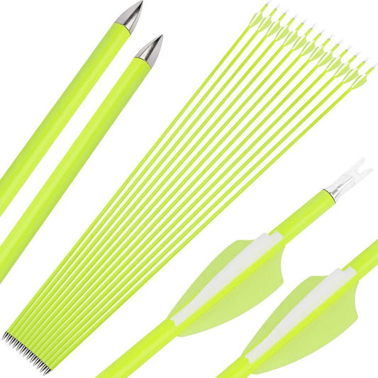 Mixed Carbon Arrows 12pcs 30/31 Inch Spine1500 ID4.2mm with 2 Inch Vanes