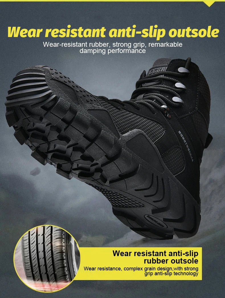 Men's waterproof hiking boots, lightweight outdoor boots,