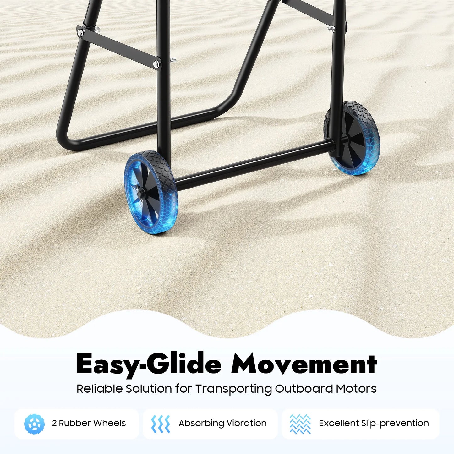 Outboard Boat Motor Stand Cart, Outboard Engine Stand Carrier Cart Dolly Multi Portable Folding Boat Engine Trolley with 2 Wheels for Motor Storage Repair and Maintenance