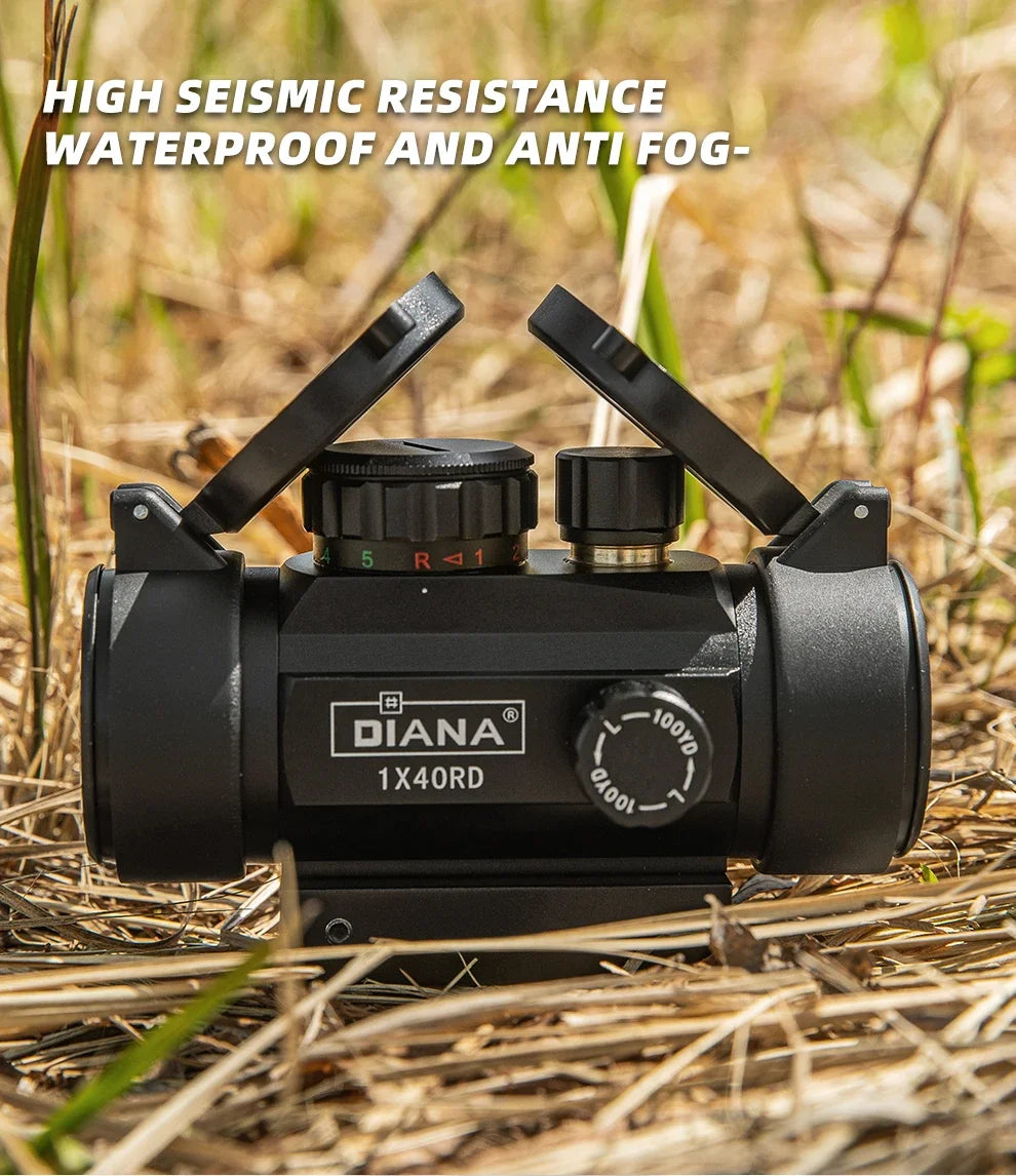 DIANA 1x40 Green Red Dot Scope Optics with 11/20mm Mount Outdoor Optical Tool Riflescope