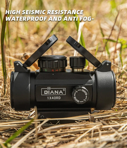 DIANA 1x40 Green Red Dot Scope Optics with 11/20mm Mount Outdoor Optical Tool Riflescope