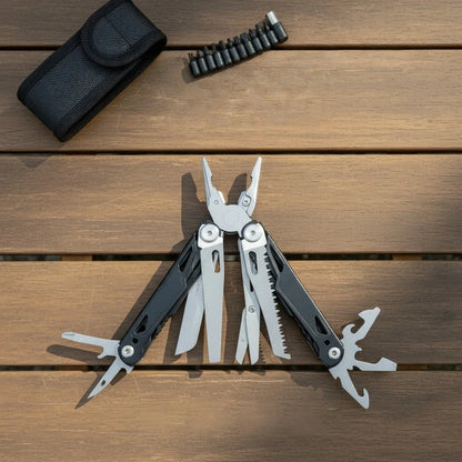 27 in 1 Multitool Pliers - Stainless Steel Survival Tool with Screwdriver/Saw/Spring Scissors