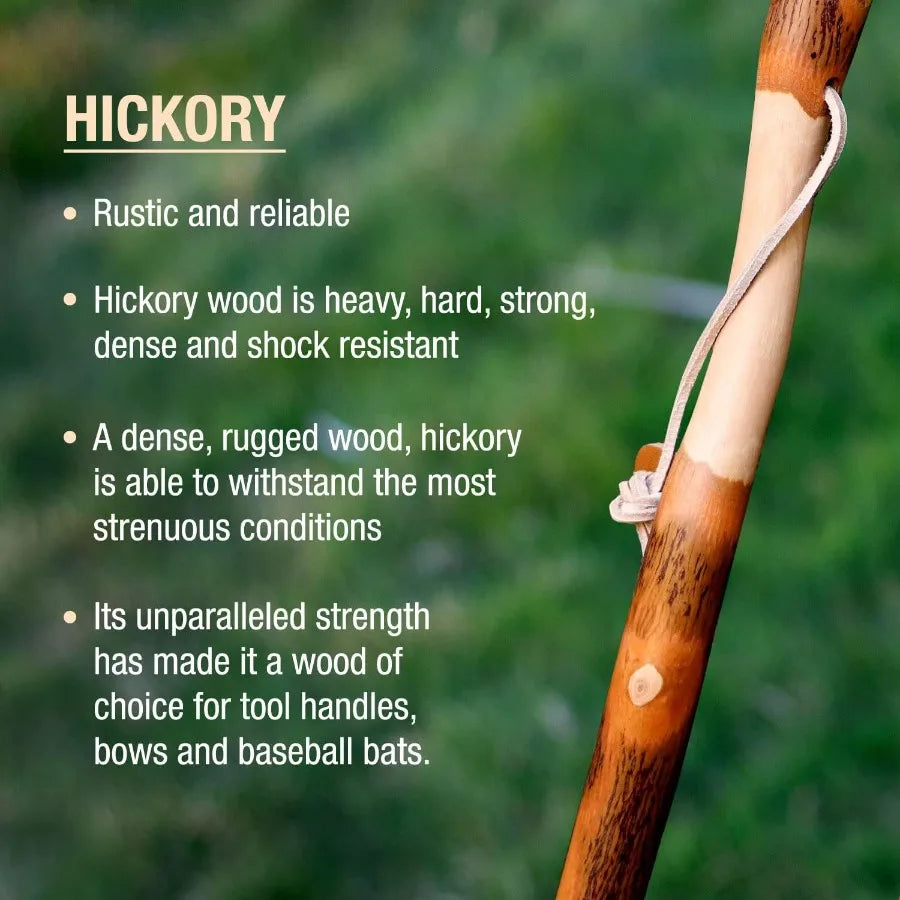 Rustic Wood Walking Stick with Twisted Hickory Design and Traditional Style Handle