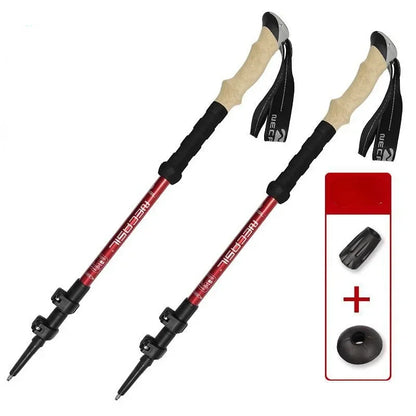2025 New 2PCS Trekking Poles Walking Sticks Alpenstock Telescopic Ultralight Premium Adjustable with Quick Lock Hiking Cane