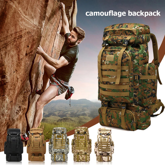 80L Tactical Backpack Outdoor Military Rucksacks