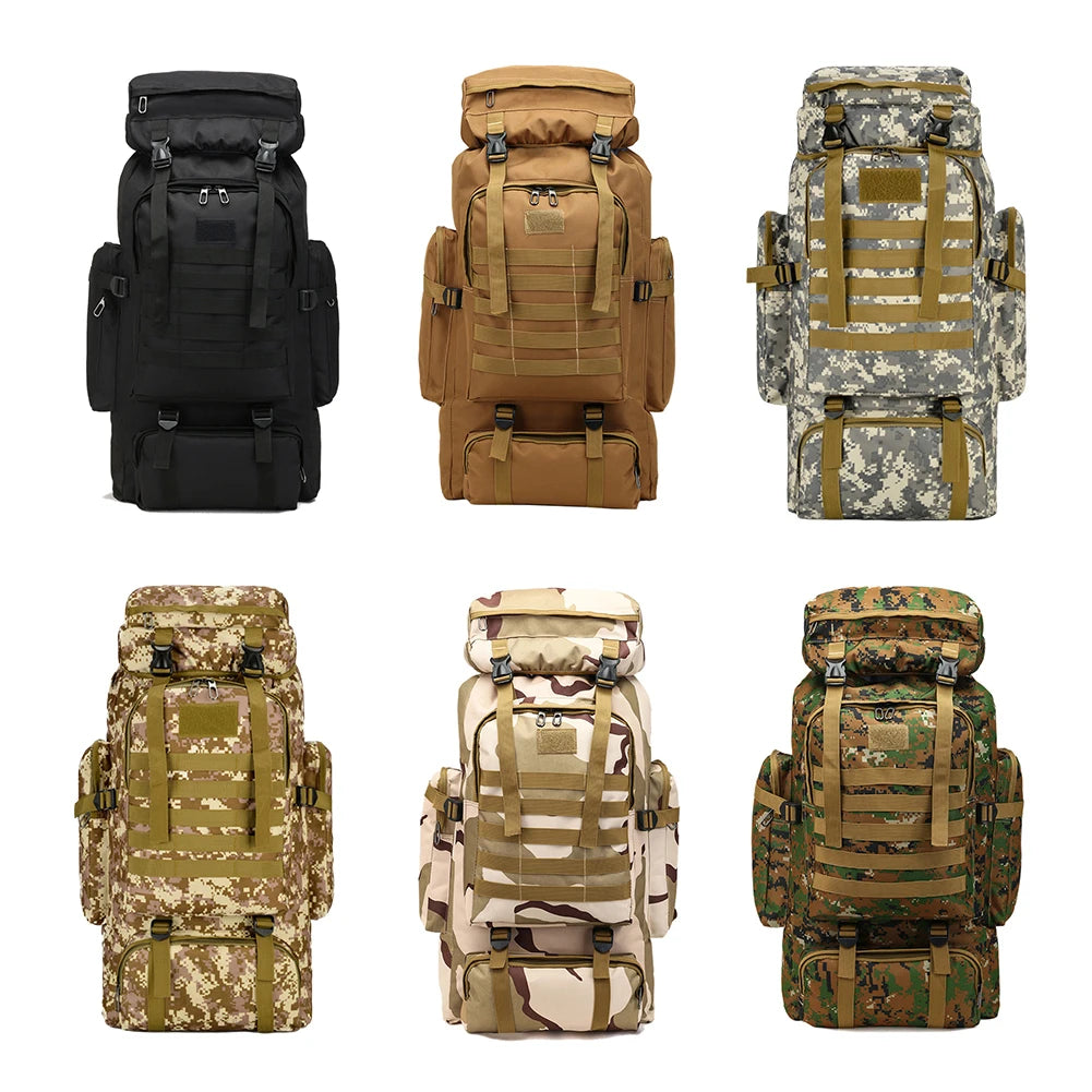 80L Tactical Backpack Outdoor Military Rucksacks