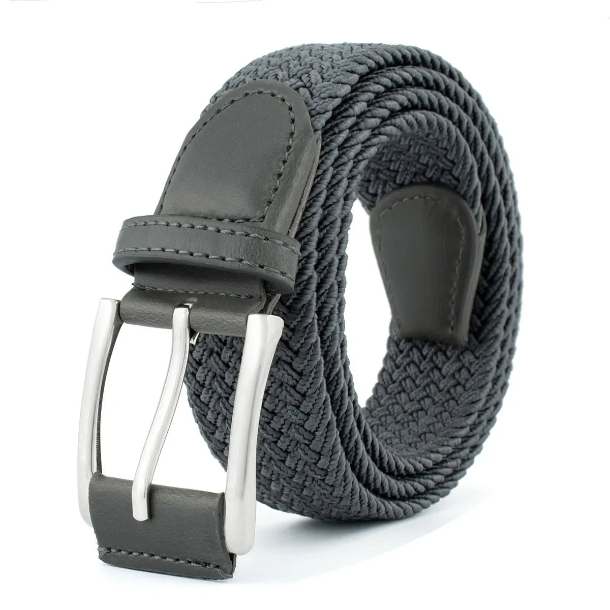 Stretch Woven Breathable Alloy Pin Buckle Belt for Men Women