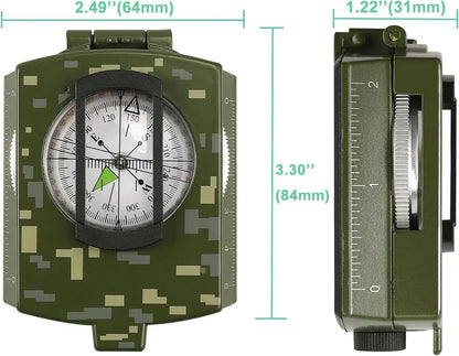 Compass, Military, Waterproof, Sighting, Bubble Levels, Carrying Bag,