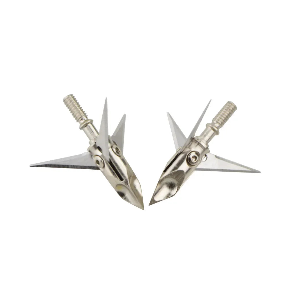 Stainless Steel Broadheads 12pcs 3 Blades 100 Grain Screw-in Arrow Tips