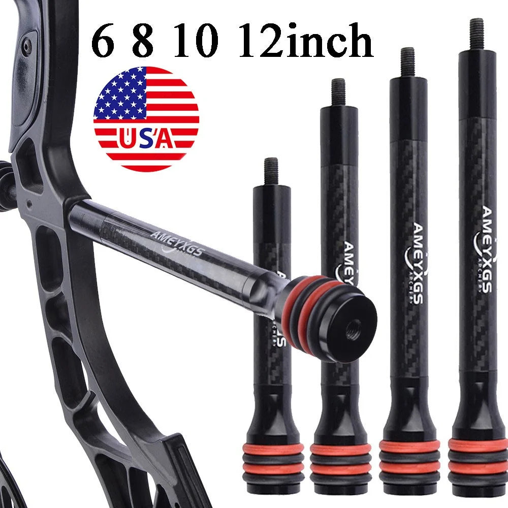 6/8/10/12 Inch Bow Vibration Damper Stabilizer Lightweight Carbon Fiber Balance Rod OD20mm Standard Interface Shock Absorber Bar Reduce Recoil