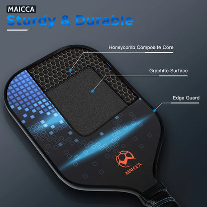 Pickleball Paddles Set Rackets Portable Racket Cover Carrying Bag Gift Kit USAPA Approved, Honeycomb Core 4 Balls