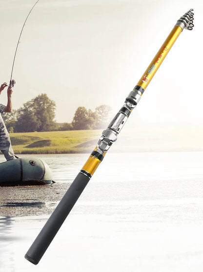 Carbon Telescopic Fishing Rod 1.5m 1.8m 2.1m Travel Rod