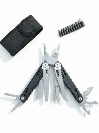 27 in 1 Multitool Pliers - Stainless Steel Survival Tool with Screwdriver/Saw/Spring Scissors