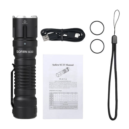 LED Tactical Flashlight XHP70.3 HI  5200lm Powerful 21700 Type C Rechargeable