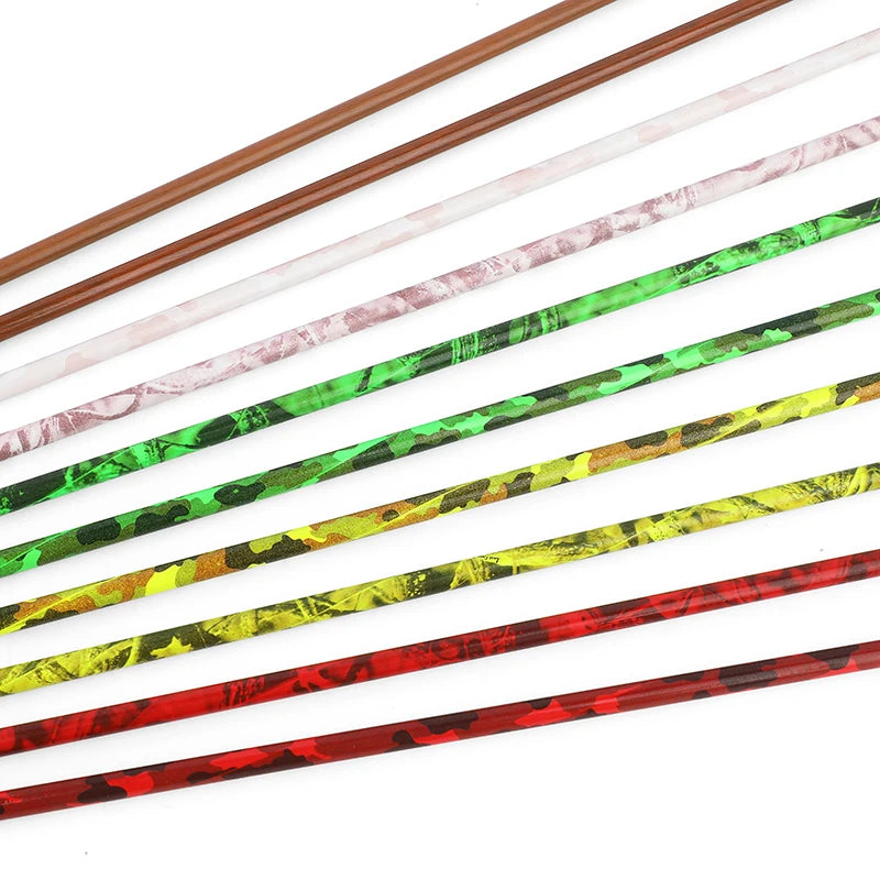 Archery Arrows 30 Inch Camo Mixed Carbon Spine 500 ID6.2mm with Rubber Vanes