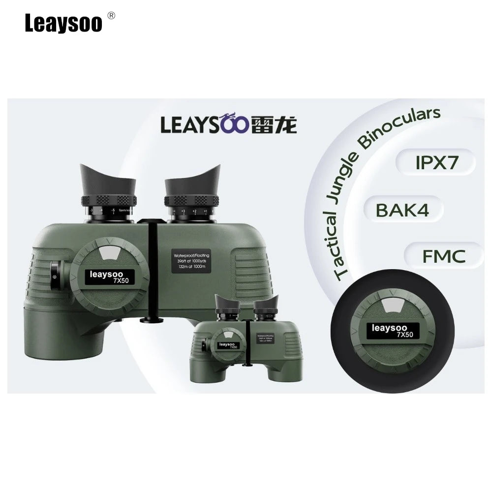 7x50 HD Binoculars High Power Low Light Night Vision Binoculares with Directional Compass Rangefinder